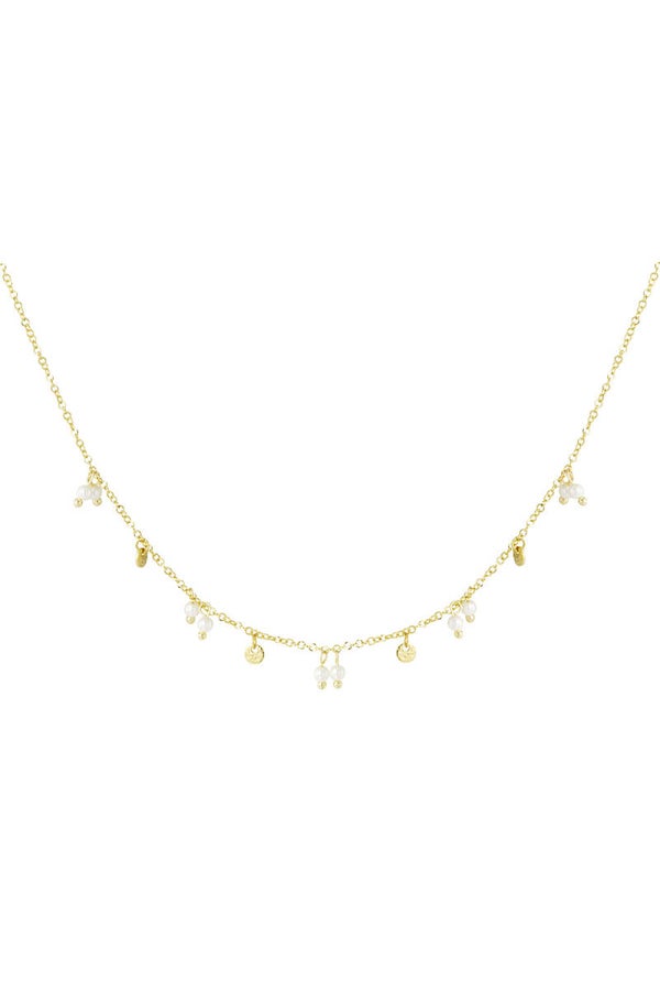 Ketting met parels en bedels goud