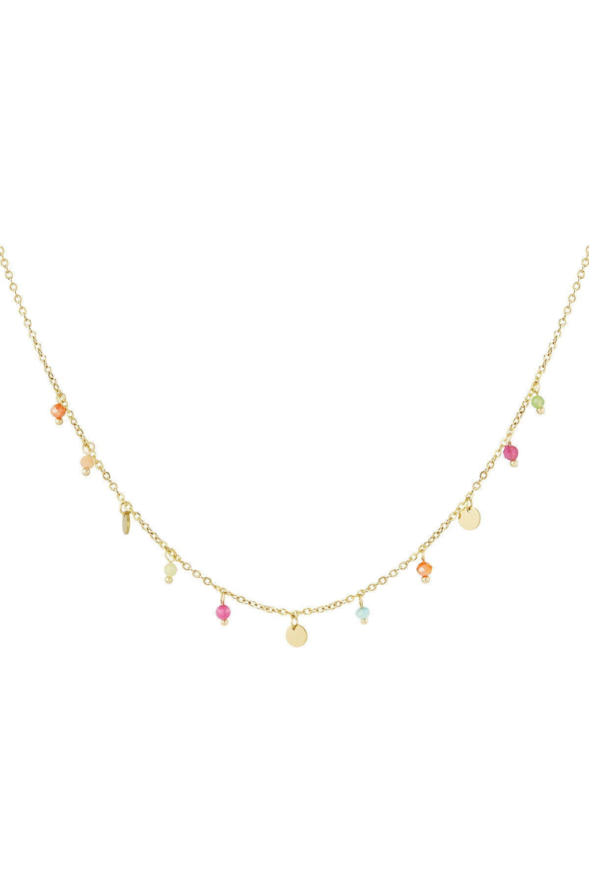 Ketting met gekleurde bedeltjes goud