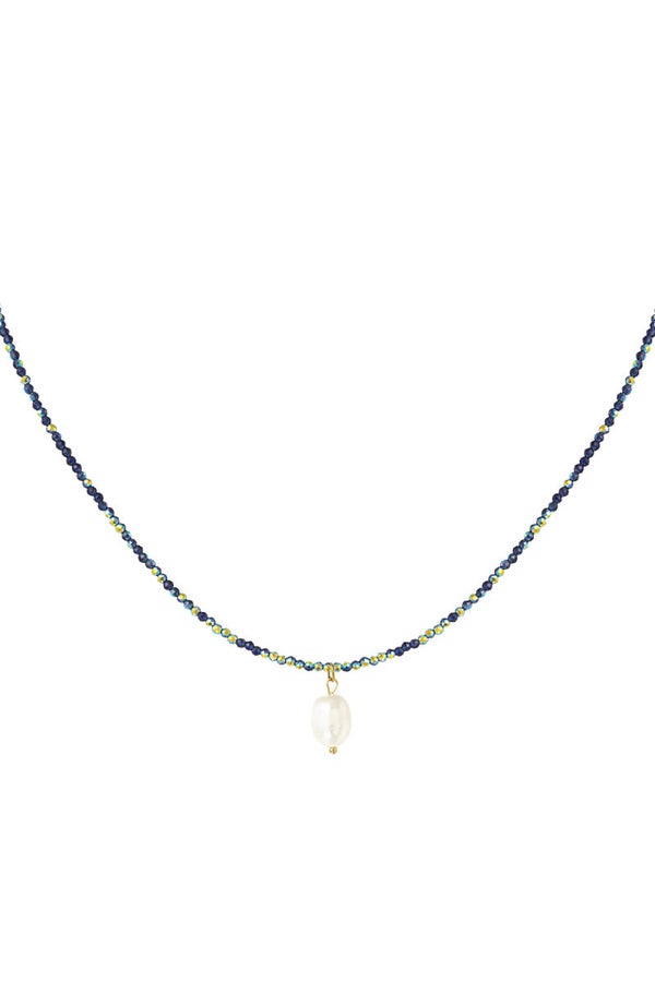 Ketting met parel donkerblauw