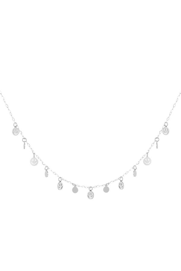 Ketting smiley zilver