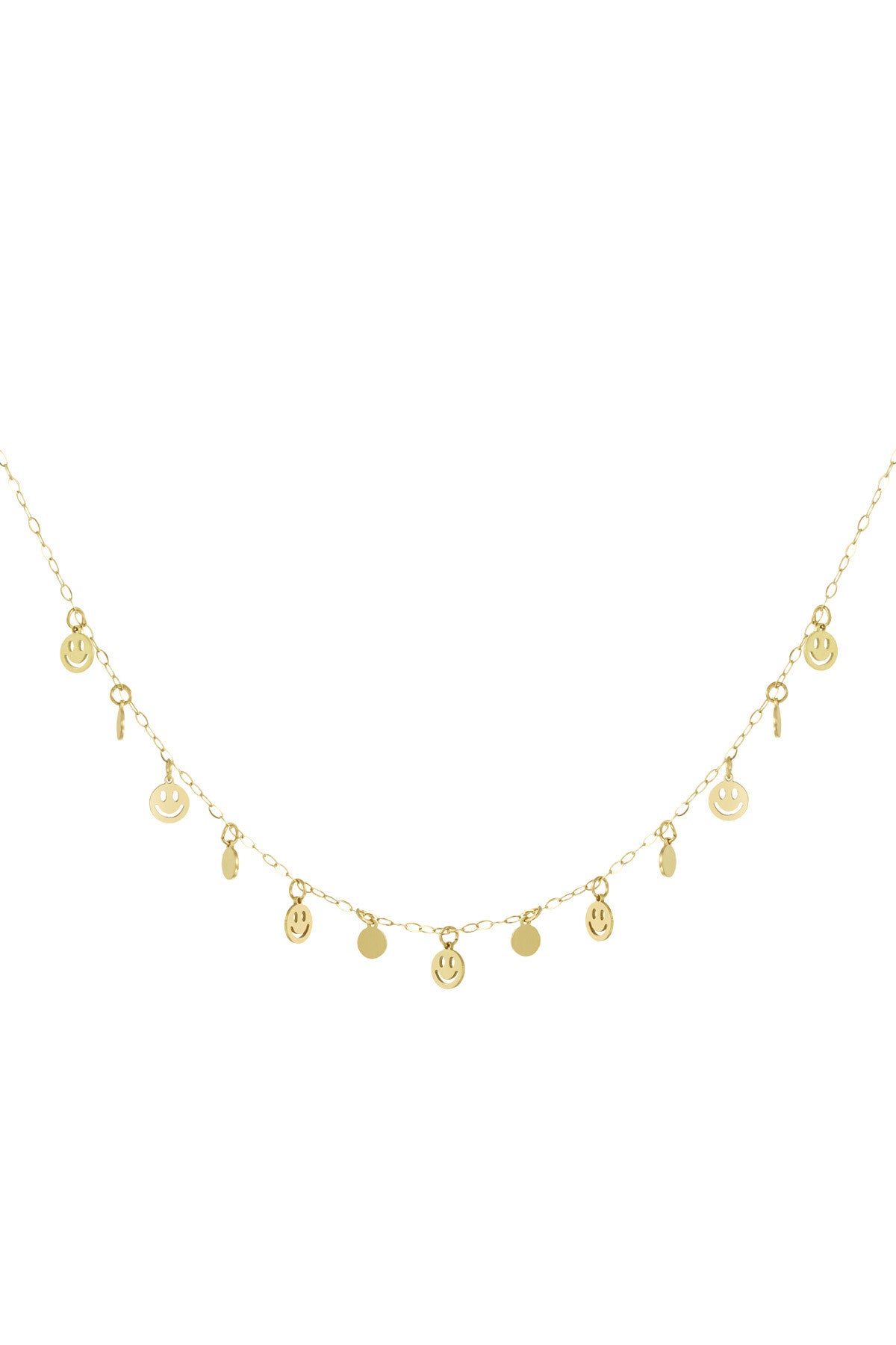 Ketting smiley goud