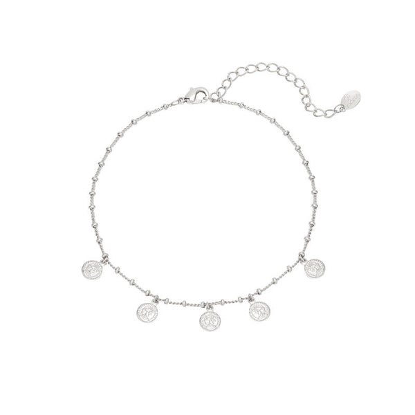 Enkelband tiny coins zilver