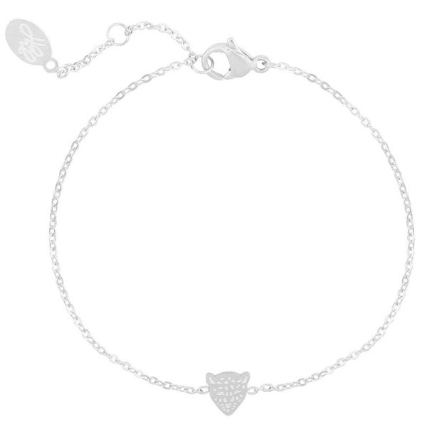 Armband leopard zilver