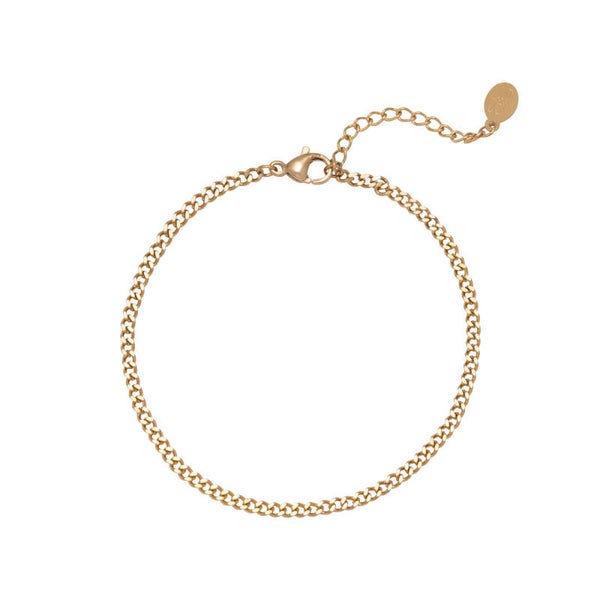 Armband tiny plain chains goud