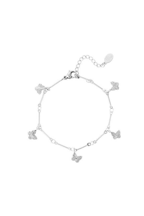 Armband vlinder zilver