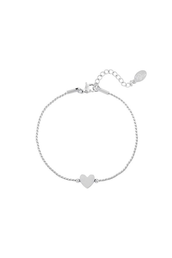 Armband edelstalen hart zilver
