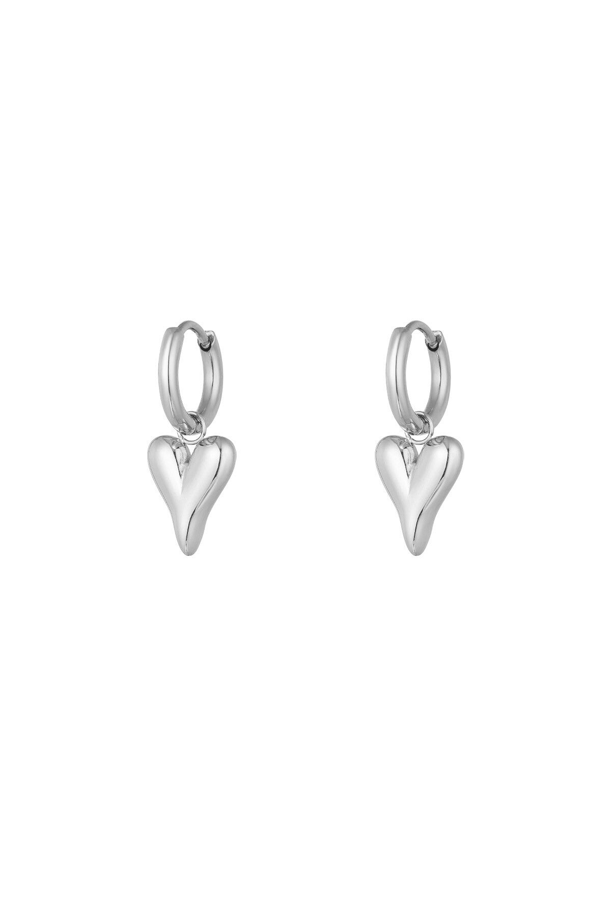 Oorbellen heart zilver