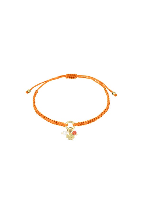Charm party armband oranje