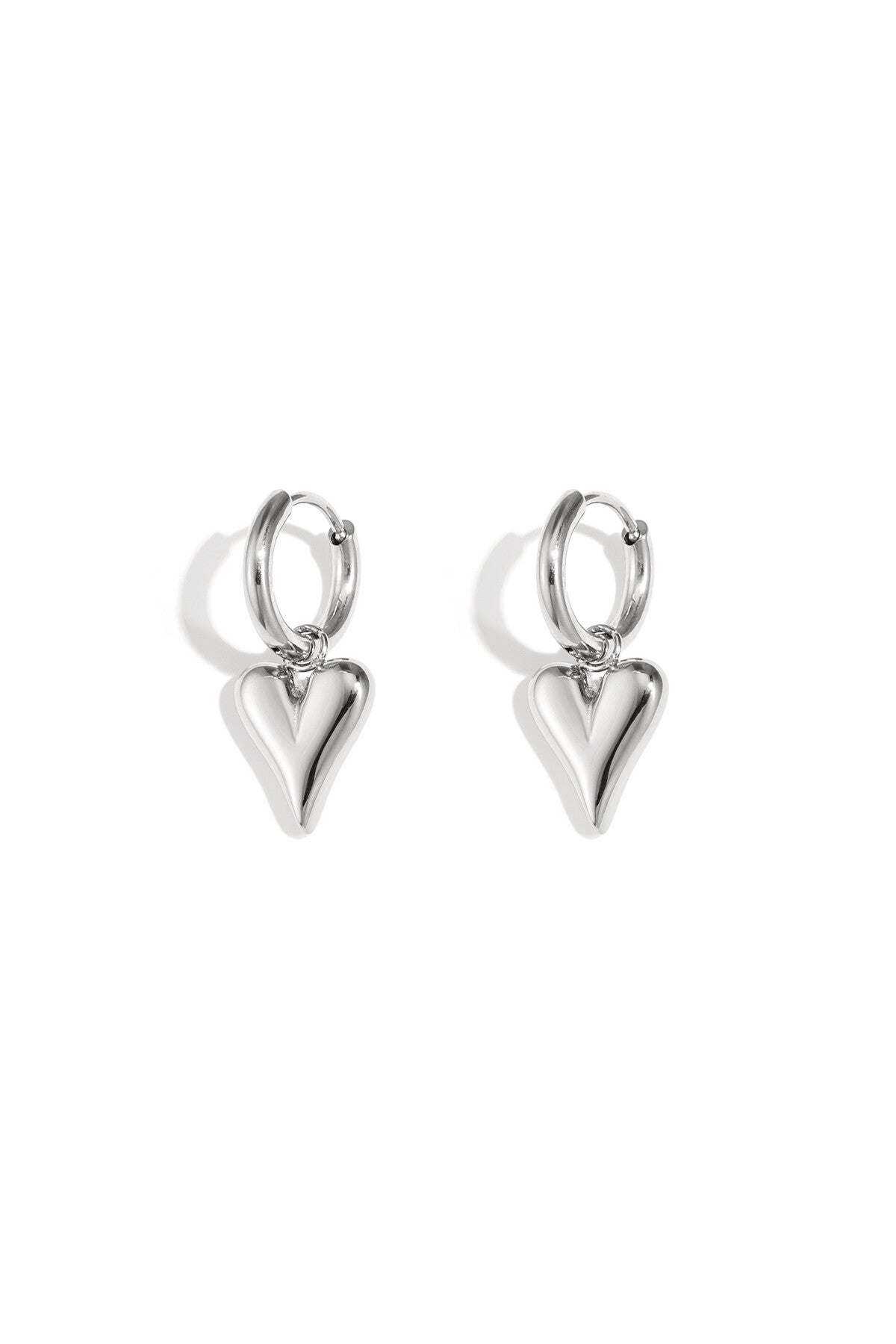 Oorbellen heart zilver