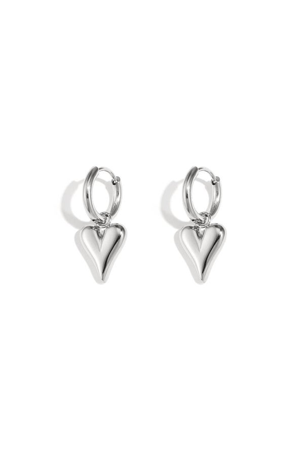 Oorbellen heart zilver