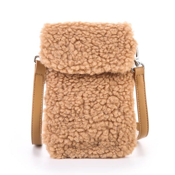 Schoudertas teddy beige