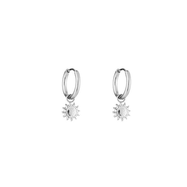 Oorbellen earring sun zilver