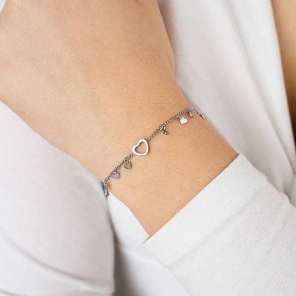 Armband met hartjes zilver