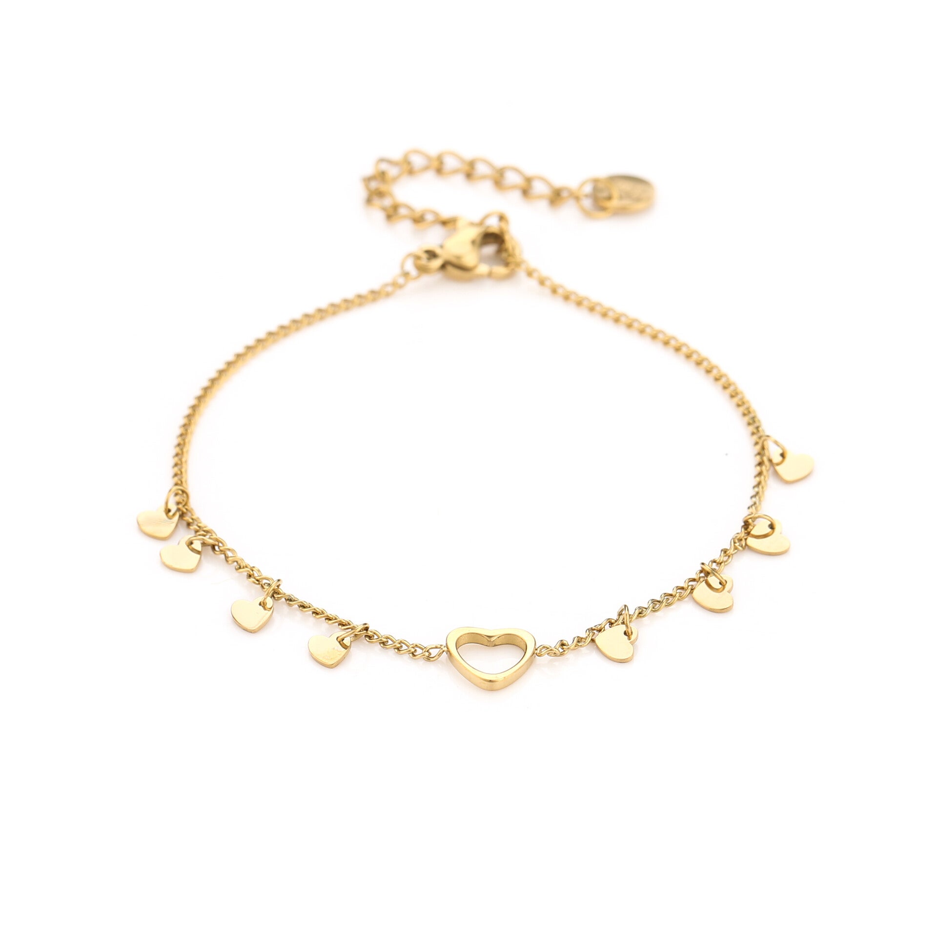 Armband met hartjes goud