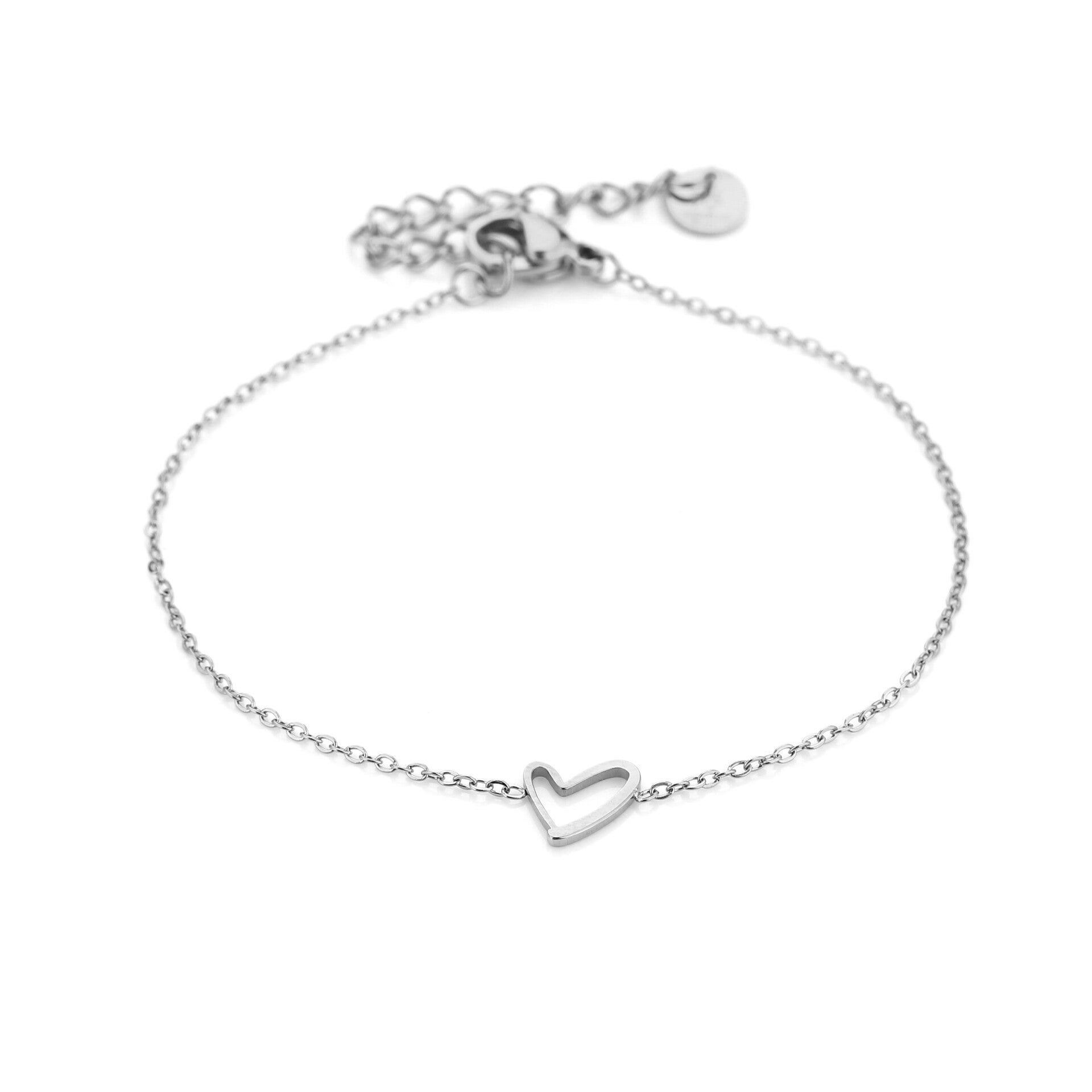 Armband open hartje zilver