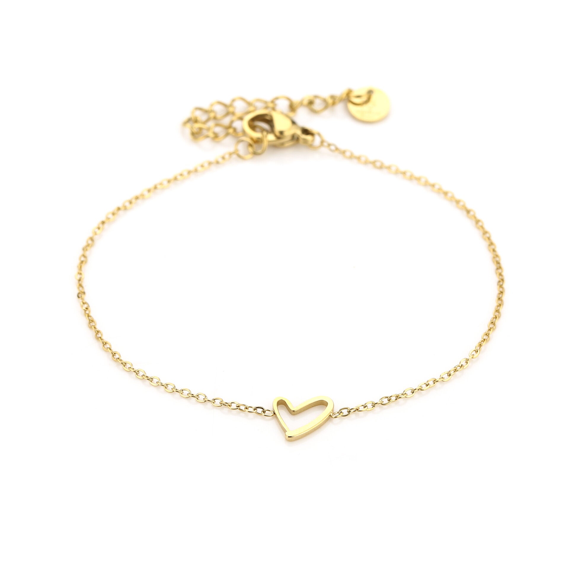 Armband open hart zilver