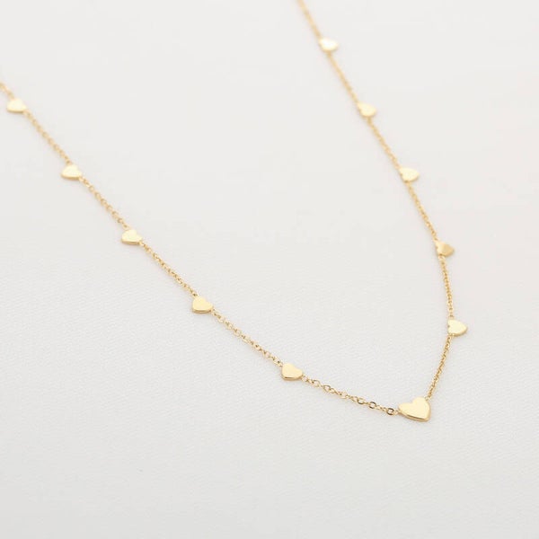 Ketting hartjes goud