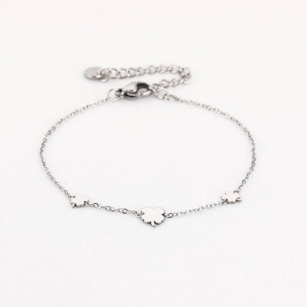 Armband met klavers zilver