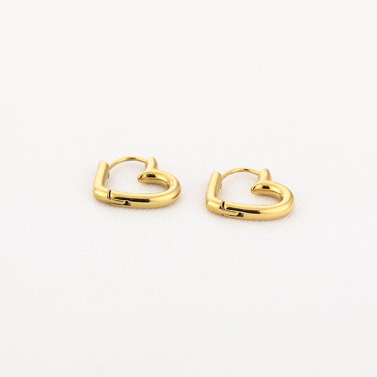 Oorbellen hoop hartje goud
