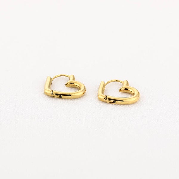 Oorbellen hoop hartje goud