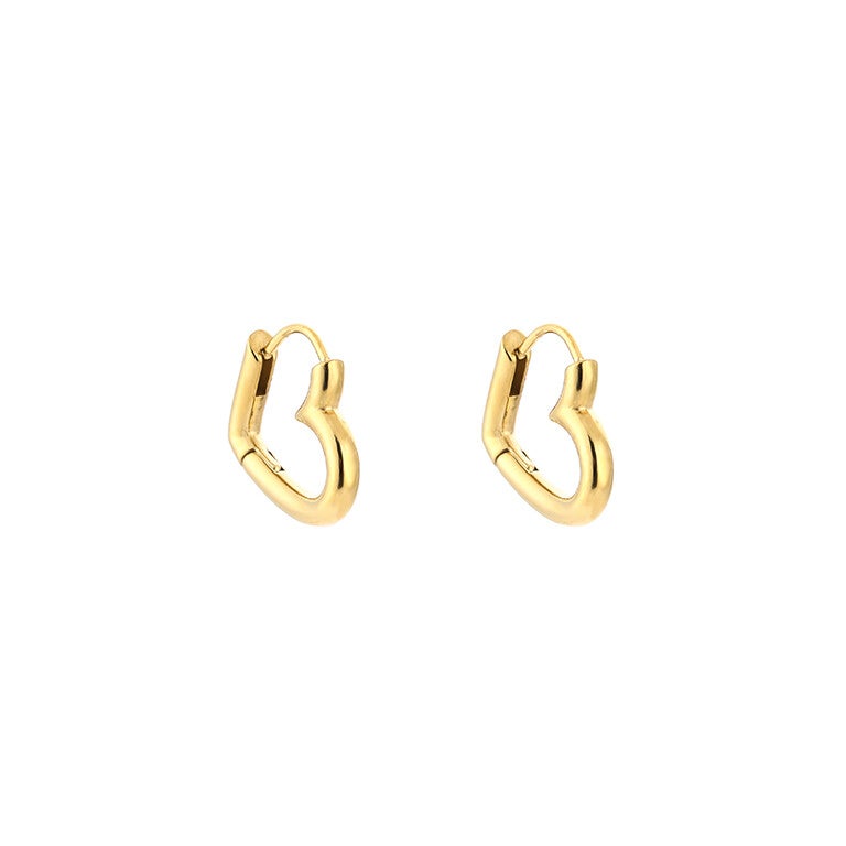 Oorbellen hoop hartje goud
