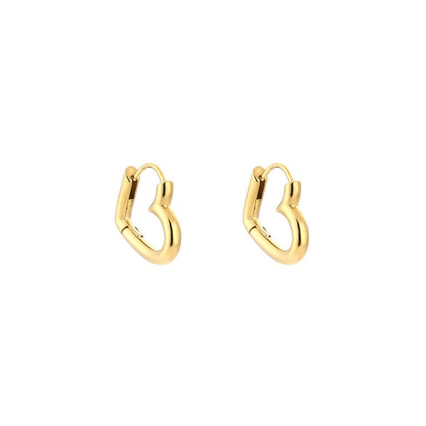 Oorbellen hoop hartje goud