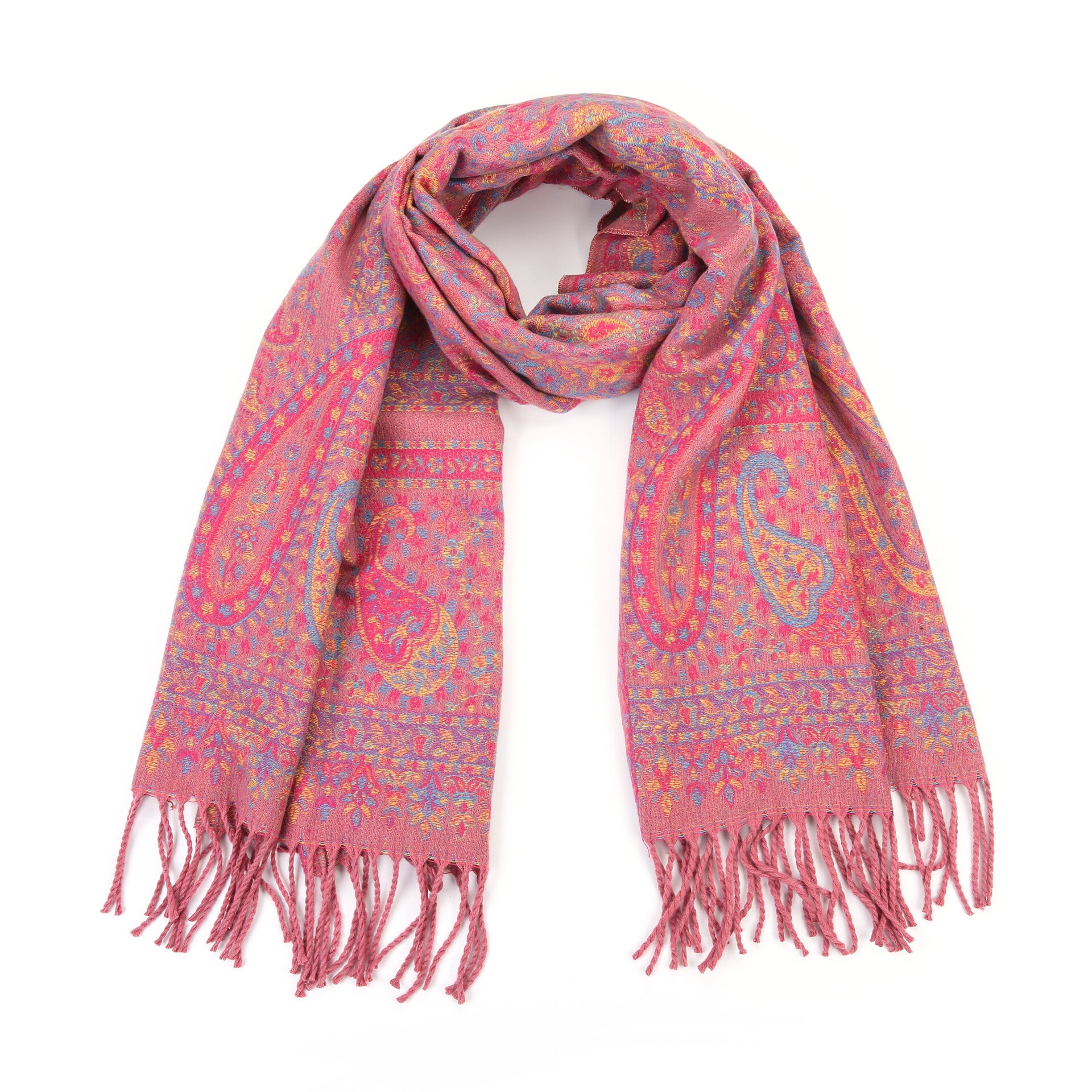 Wintersjaal Paisley sjaal roze