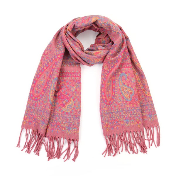 Wintersjaal Paisley sjaal roze