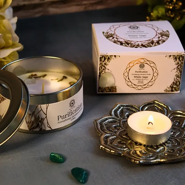 Green Tree Edelsteen Geurkaars Reiniging Witte Salie