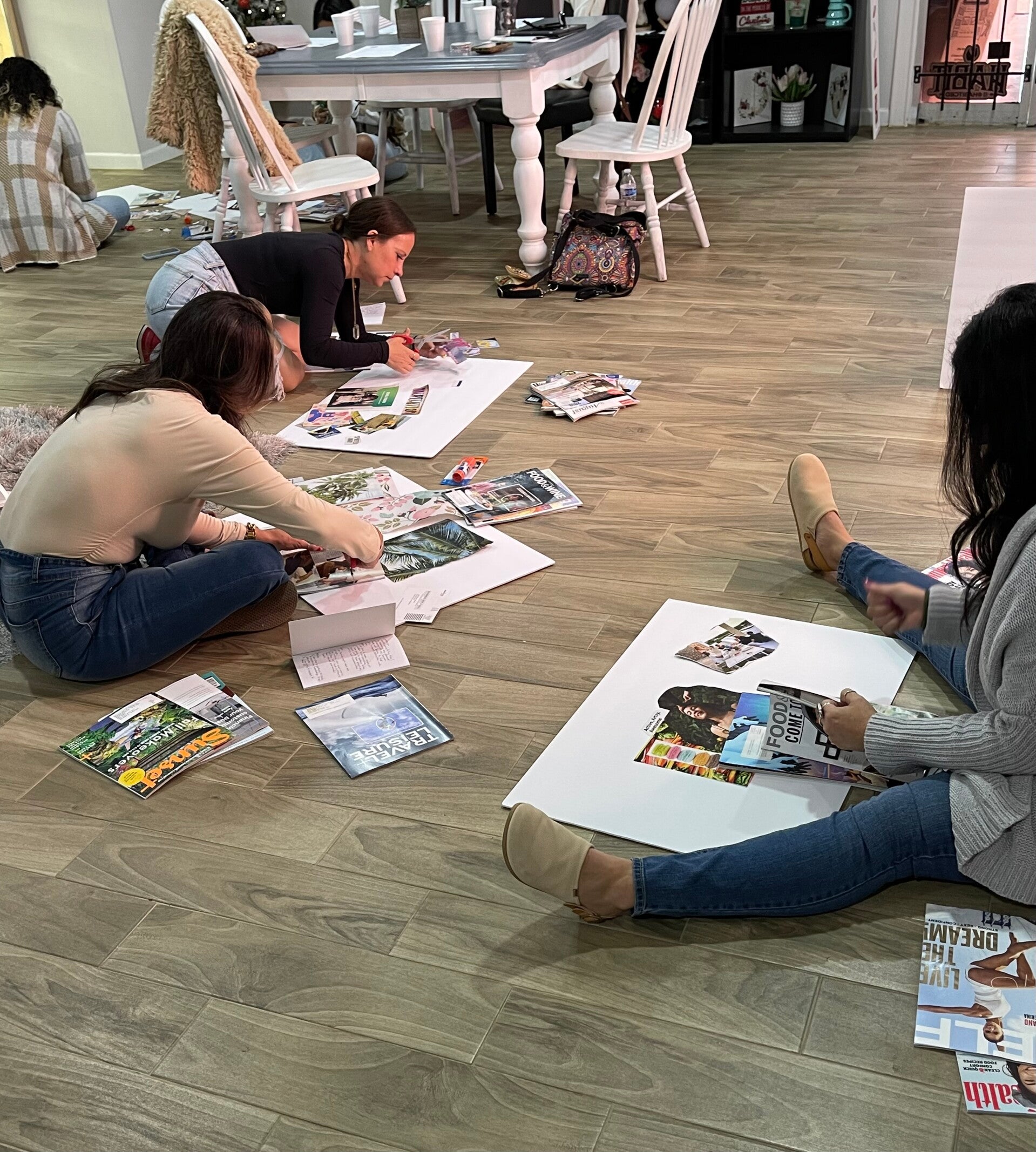 Women working on happiness project