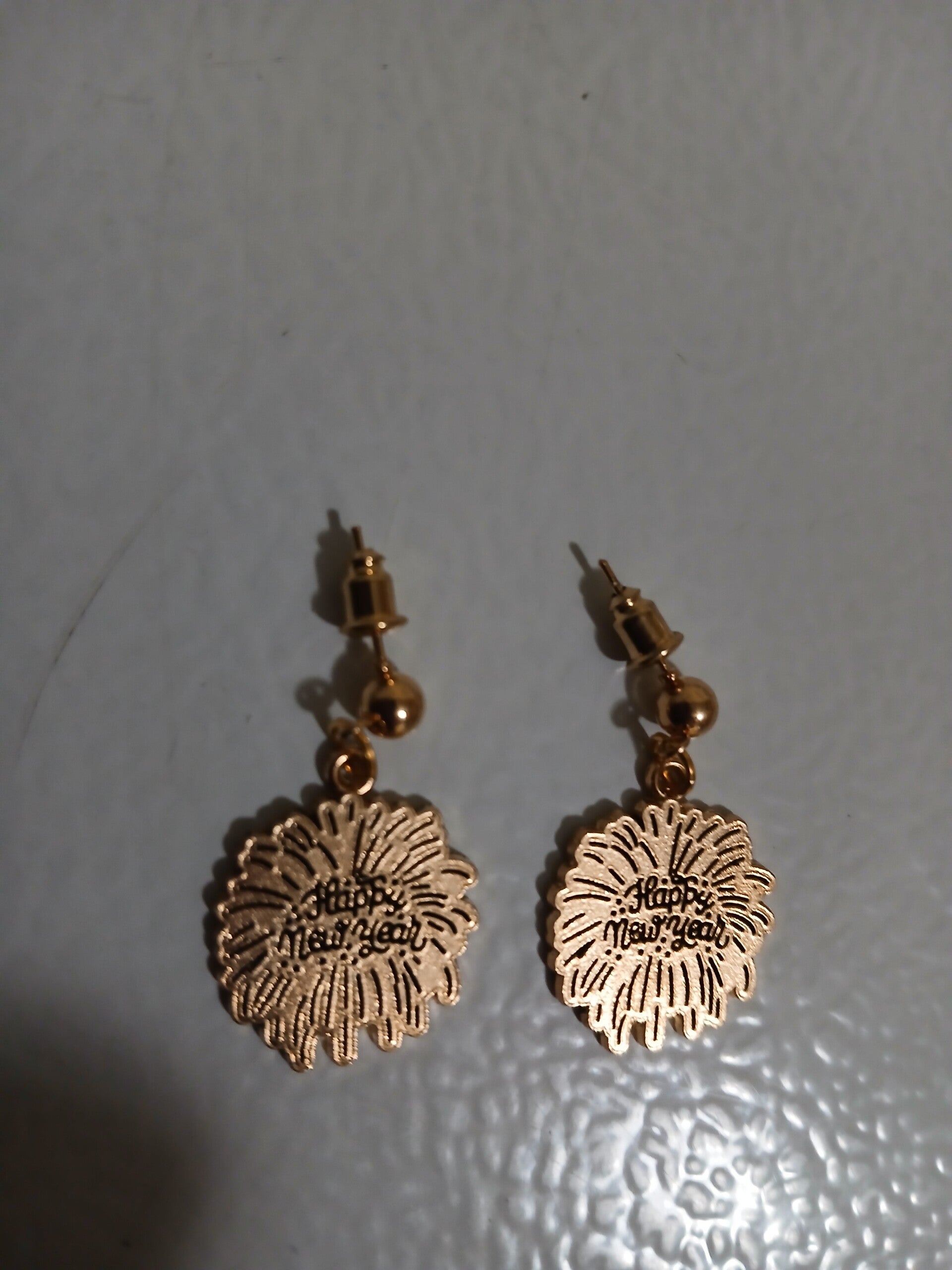 Holiday New Year Post with firework gold