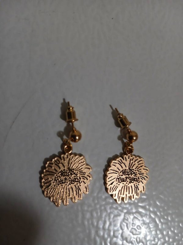 Holiday New Year Post with firework gold