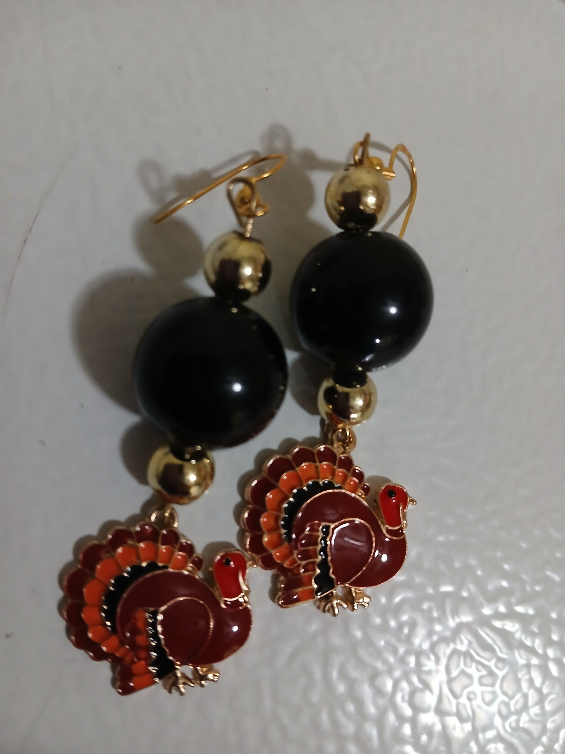 Holiday Thanksgiving Dangle Turkey in Black and Gold