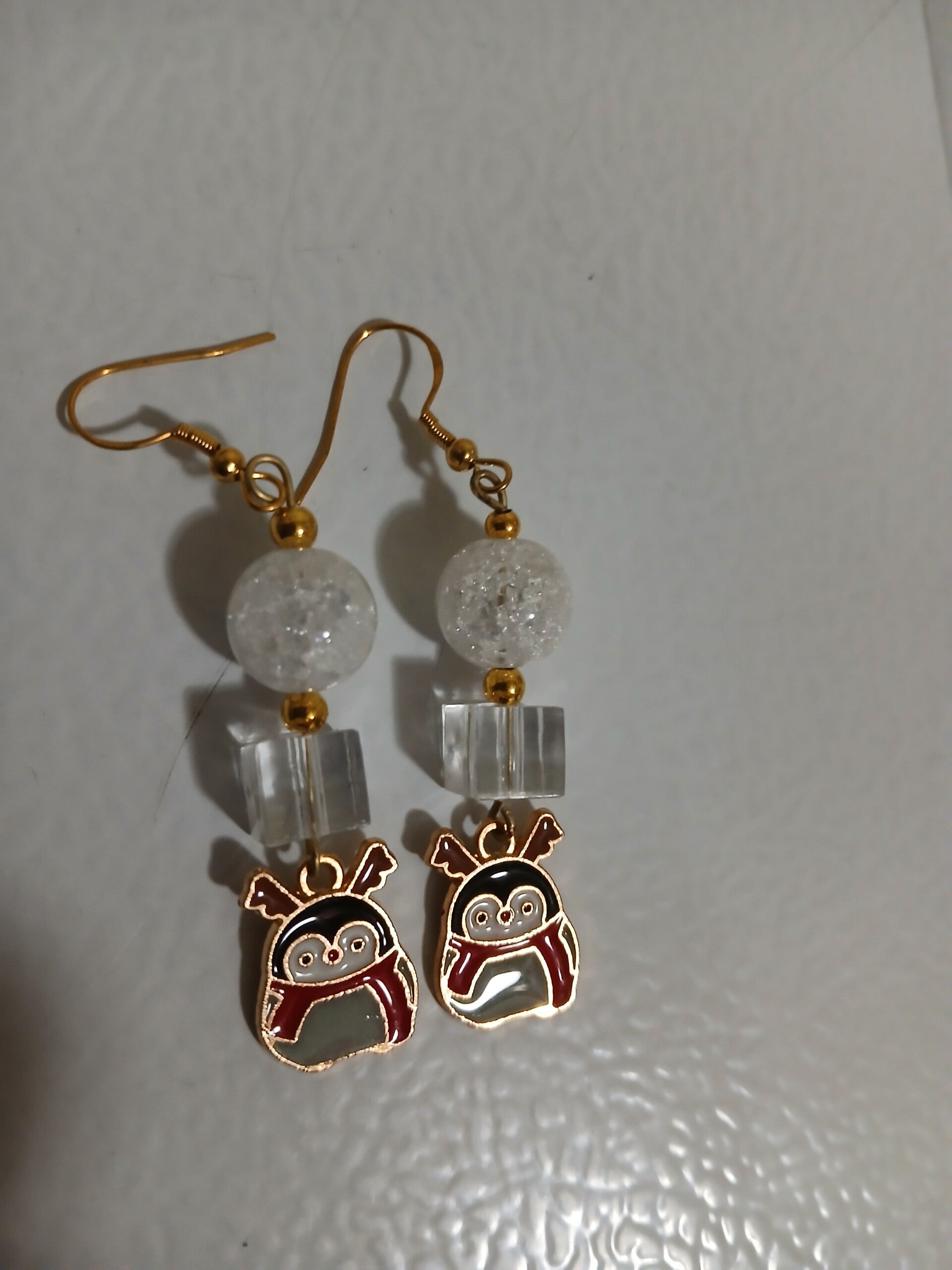 Holiday Christmas Dangle Penguin with Antlers