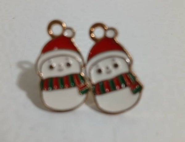 Holiday Christmas Posts Snowmen Green striped scarf