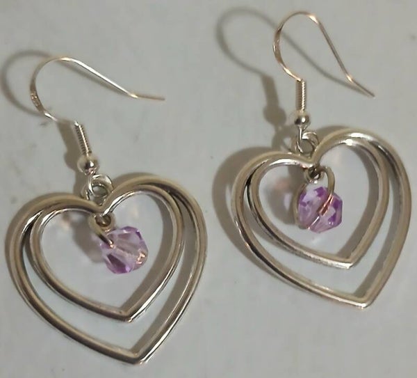 Birthstone June Alaxandrite Silver heart