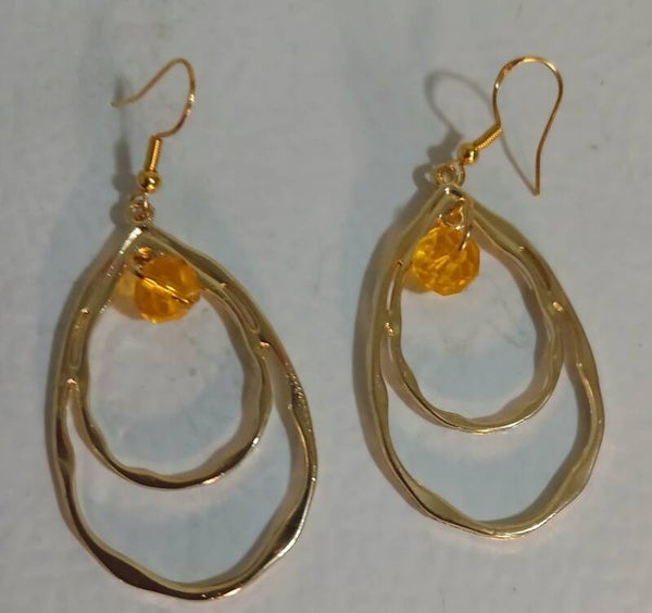 Birthstone November Citrine Gold hoop