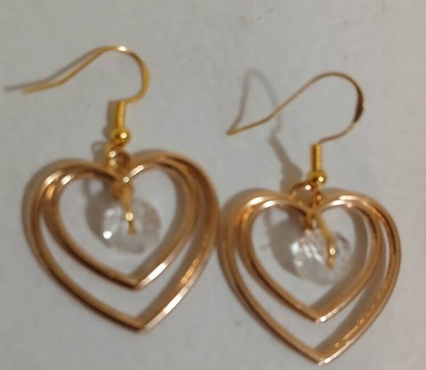 Birthstone April Diamond Gold heart