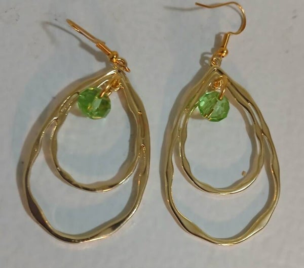 Birthstone August Peridot Gold Hoops