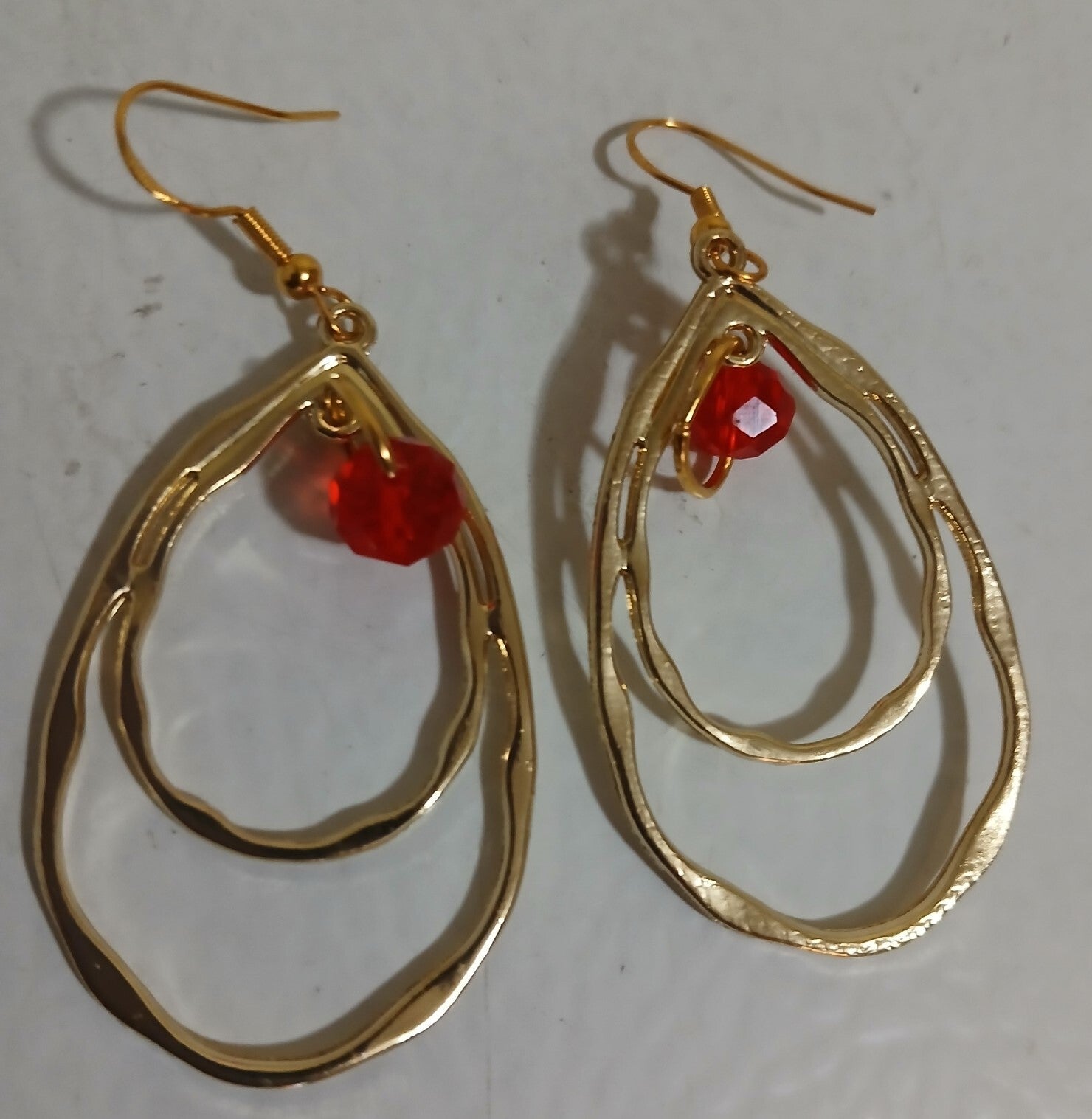 Birthstone January Garnet Hoop Gold