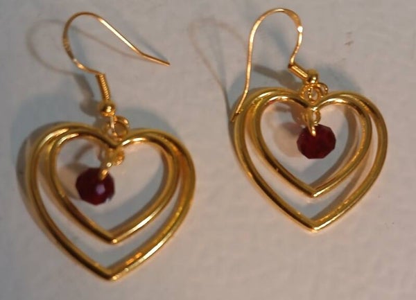Birthstone July Ruby Gold Heart