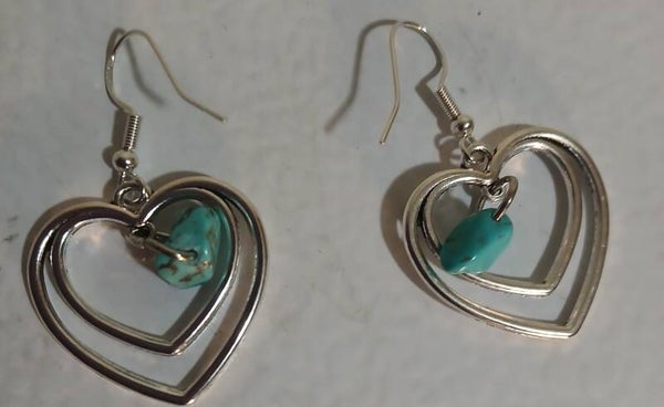 Birthstone 2 December Turquoise silver heart