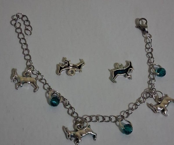 Front side of custom charm bracelet