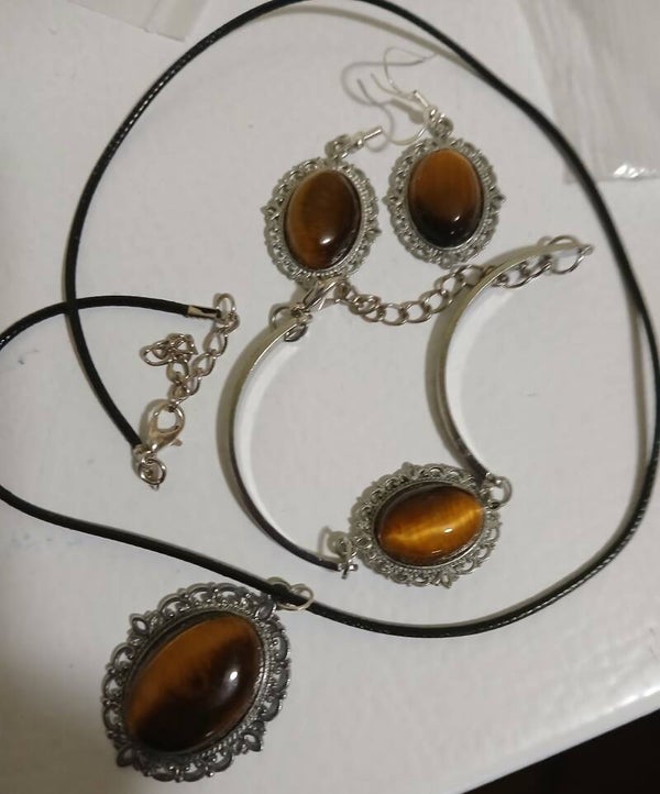 Bracelet Set Men/Women Tiger Eye Light Adjustable (can sell separate)