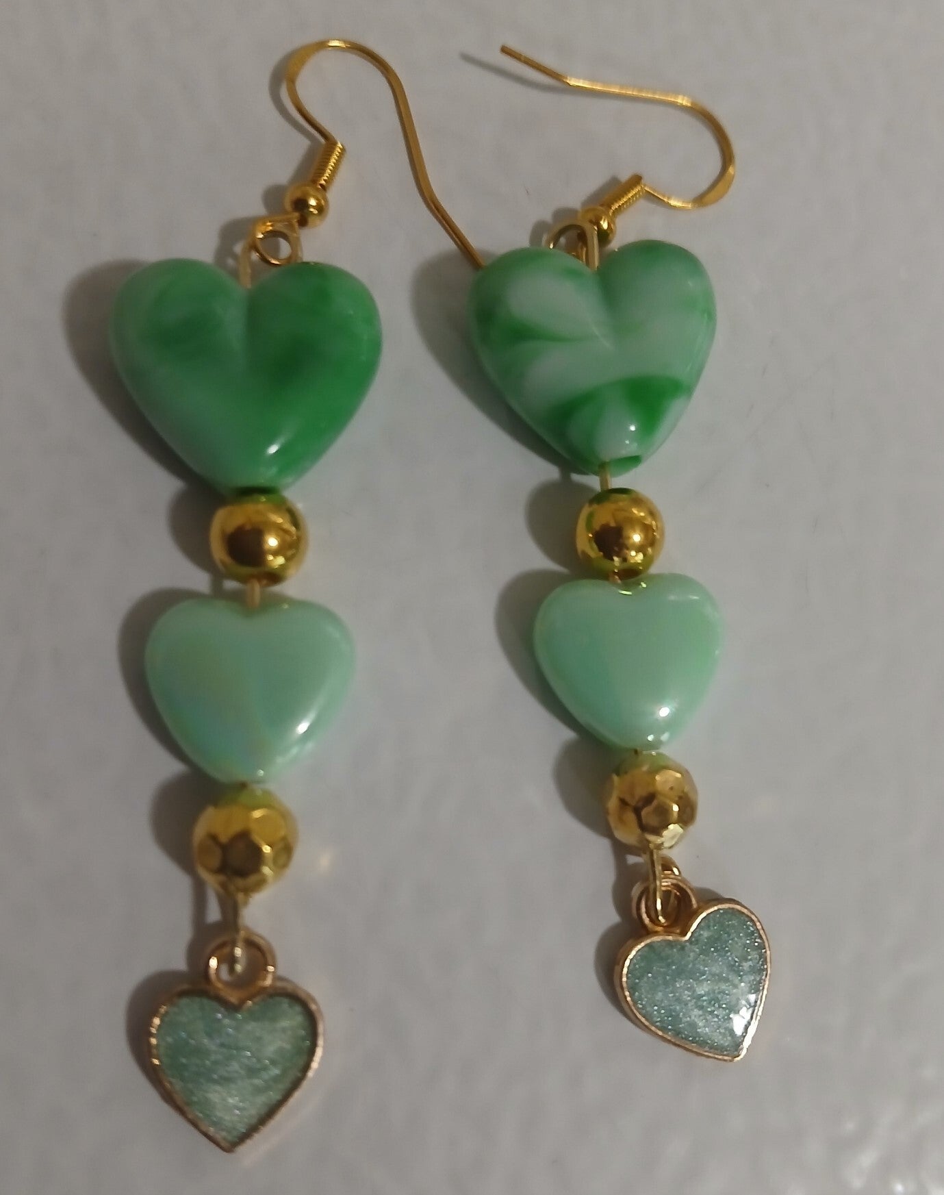 Dangle Green Hearts