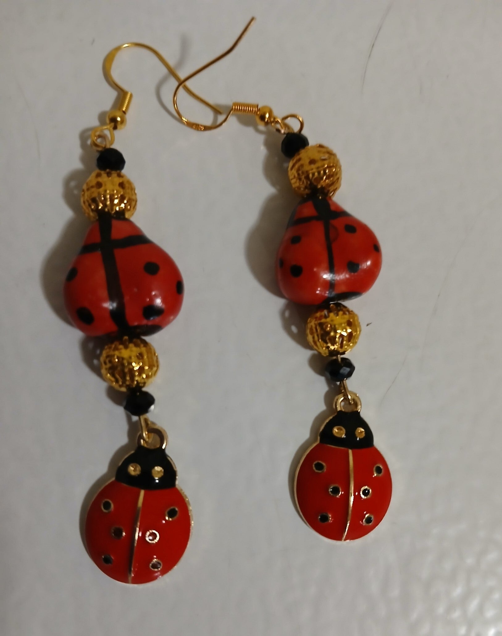 Dangle Ladybug in Gold