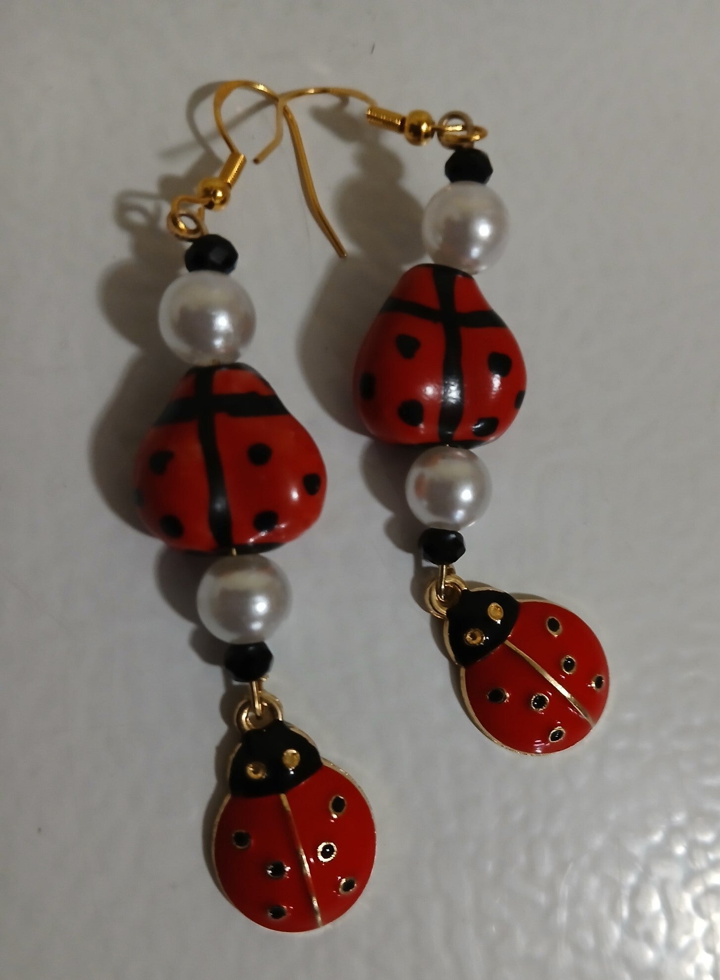 Dangle Ladybug in Pearls