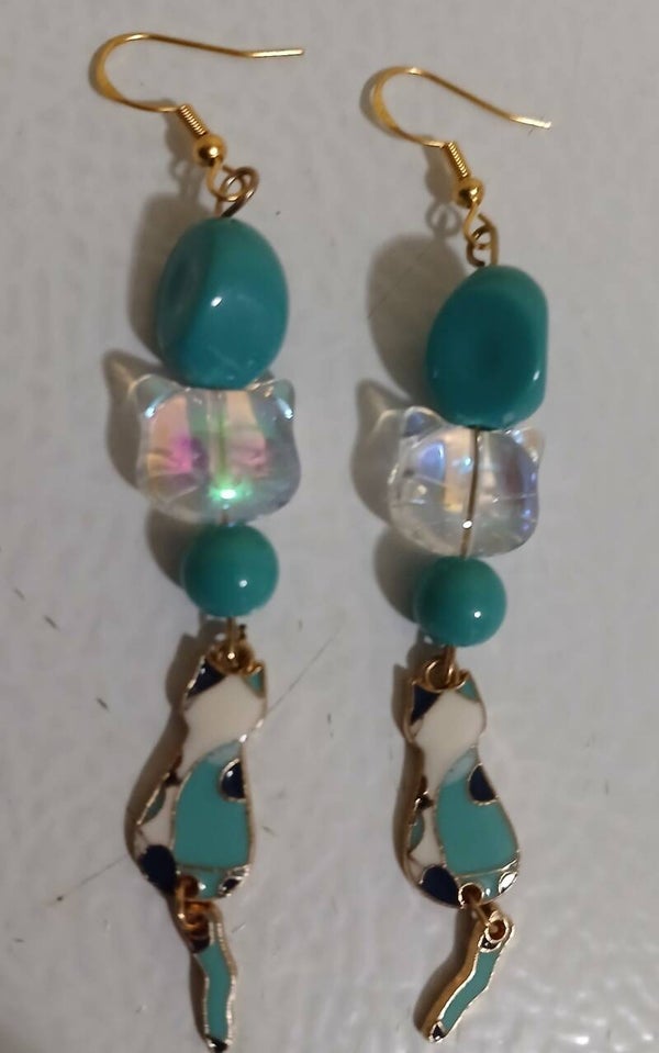 Dangle: Moving Tail Cat Blue (Long)