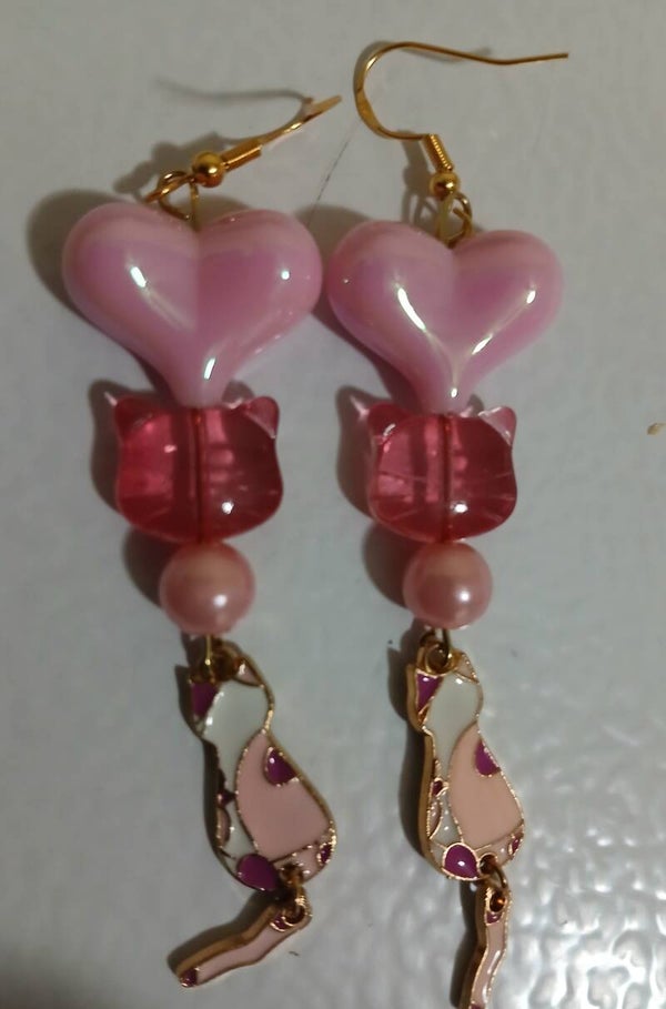 Dangle Moving Tail Cat Pink