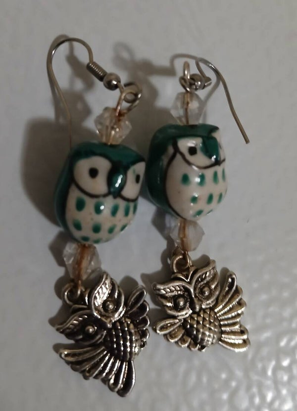 Dangle Owls in Green